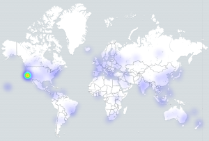 Map of GitHub Issues and Pull requests geographical distribution in GitHub's Uber organization